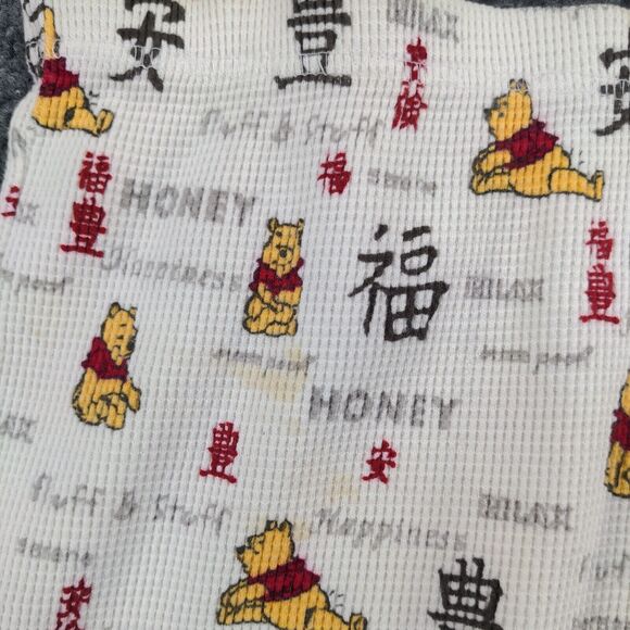 Winnie The Pooh Womens All Over Print Waffle Knit Lounge Pajama Pants White L/XL - Picture 5 of 13